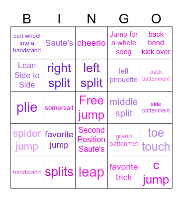 dancing bingo Card