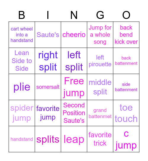 dancing bingo Card