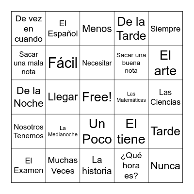 ¡Lo Tengo! Bingo Card