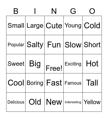 As ___ as Bingo Card