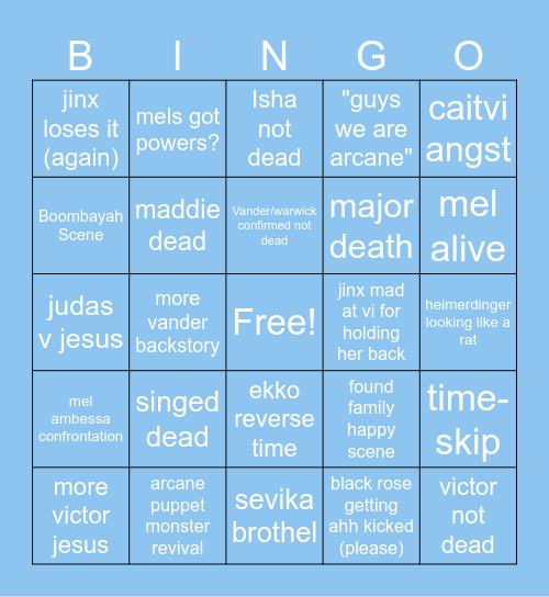 arcane act 3 predictions Bingo Card