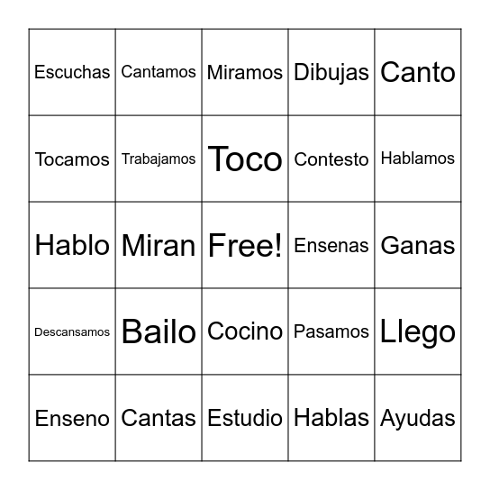 ¡Lo Tengo! Bingo Card