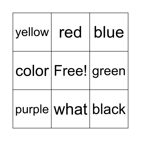 G3-1 U4 color Bingo Card