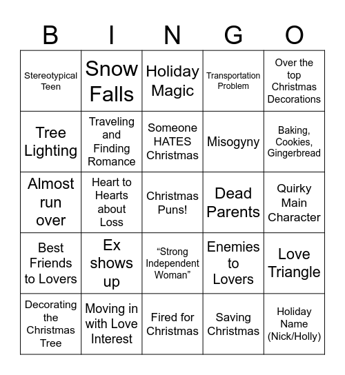 Hallmark Bingo Card