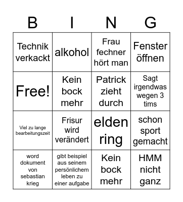 herr weiss bingo Card