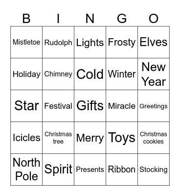 Christmas Bingo Card