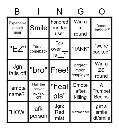 Item asylum Bingo Card