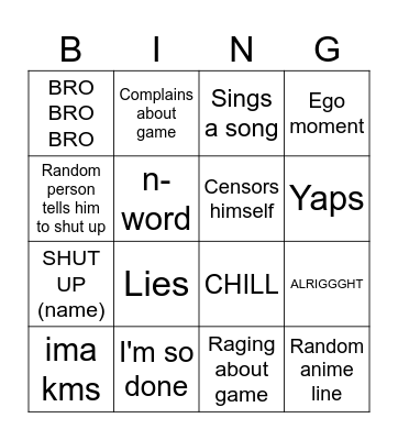 WAYLON BINGO Card