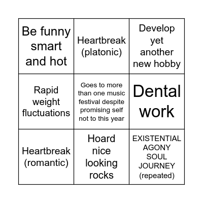 Amelia's 2025 bingo Card