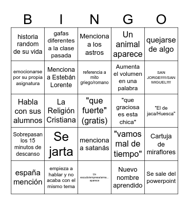 bingo iconografía Bingo Card