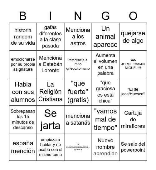 bingo iconografía Bingo Card