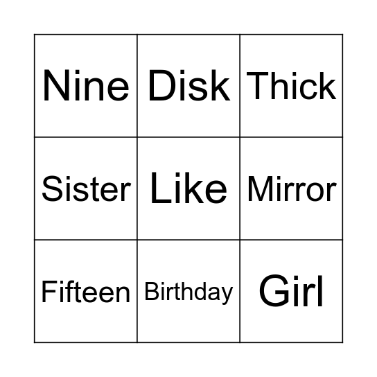 Letter Ii Bingo Card