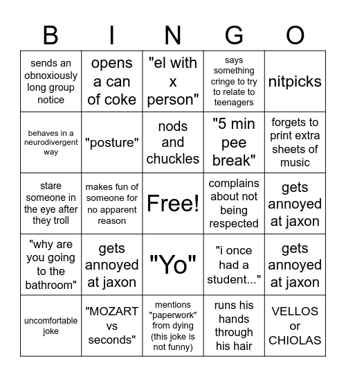 pophal bingo Card