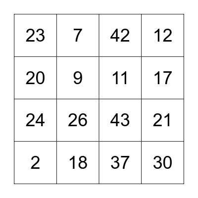 Residential Musingo 2024 Bingo Card