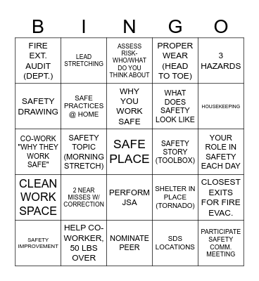 NORCROSS SAFETY BINGO Card