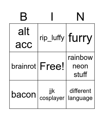 tsb bingo! Bingo Card