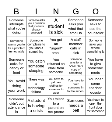 Office Bingo Card