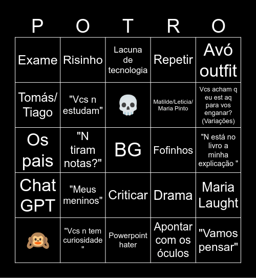 Bingo Potró Bingo Card