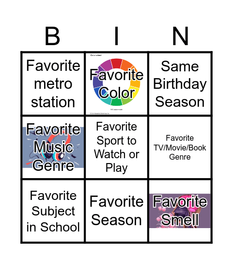 Same Same Same Bingo Card