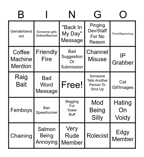 Vy Box Community Bingo Card