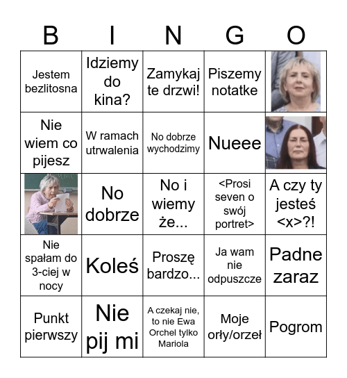 Ewa Orchel Bingo Card