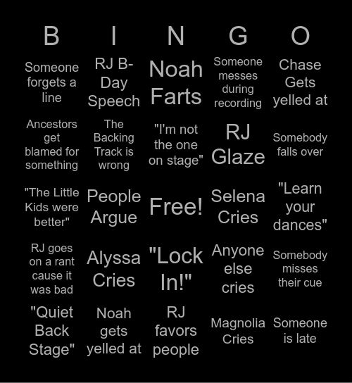 Tech Week Bingo! Bingo Card