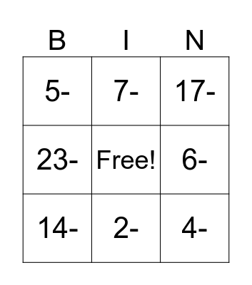 Bingo Musical Bingo Card