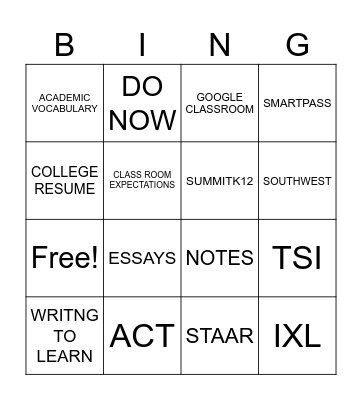 MRS.B's Bingo Card