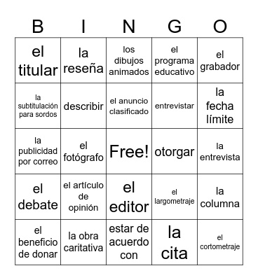3.2.2 Bingo Card