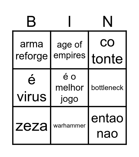 Bingo do Eduade Bingo Card