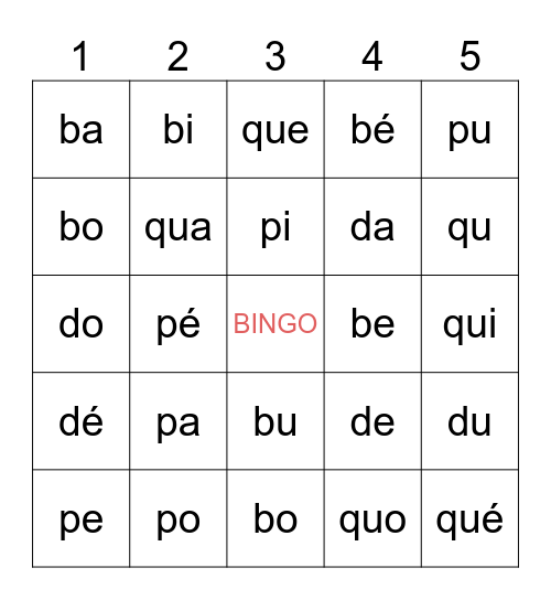 b/d/q/p Bingo Card