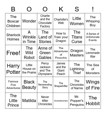 Literacy Week BINGO Card