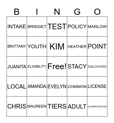 SATURDAY WFS Bingo Card