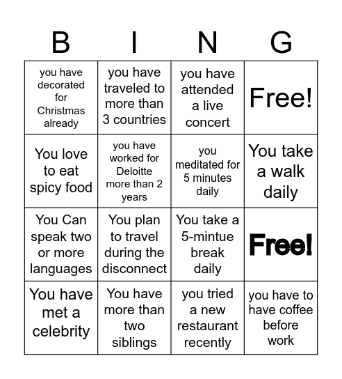 SHLE BINGO Card