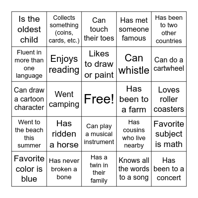 Encourage the Heart Bingo Card