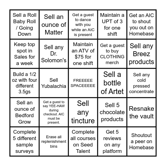 Bingo Budz Bingo Card