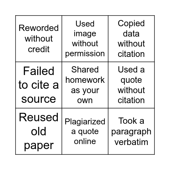 BINGO 2 Bingo Card