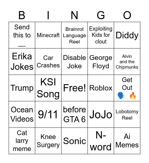 Bong Rip Insta Bingo Card