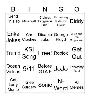 Bong Rip Insta Bingo Card