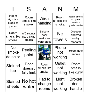 Ramada Room Roulette Bingo Card