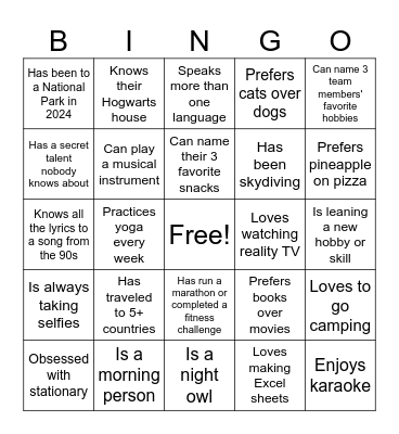 RPPL Bingo Card