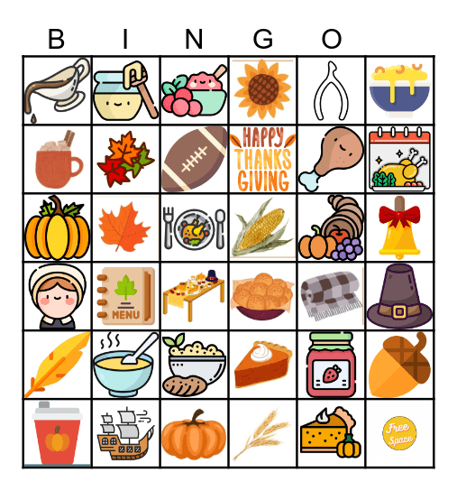 Thanksgiving Bingo Card