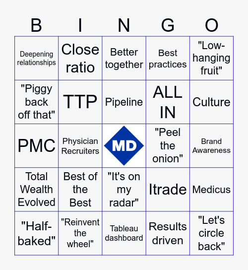 MD Lingo Bingo Card