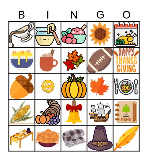 Thanksgiving Bingo Card