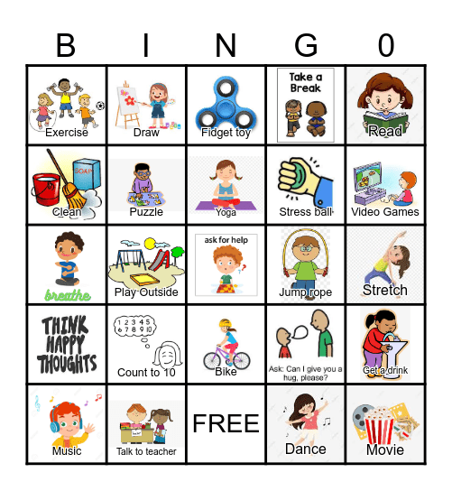 Calm Down Bingo! Bingo Card