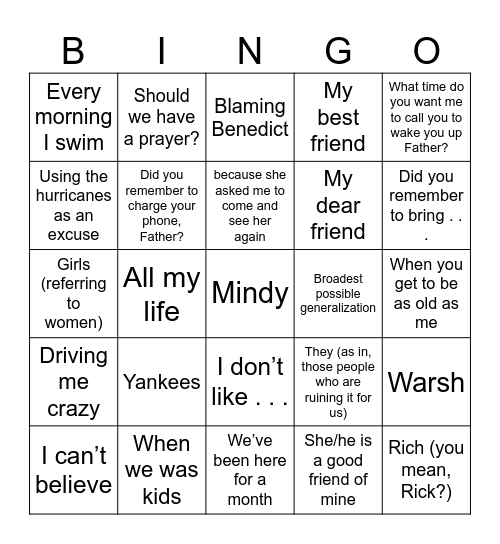 LA Bingo Card