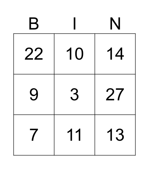 Lotto Auzielle Bingo Card