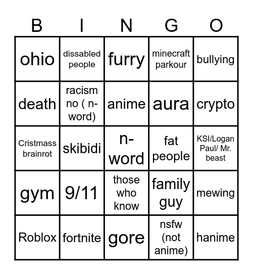 IG reels Bingo Card