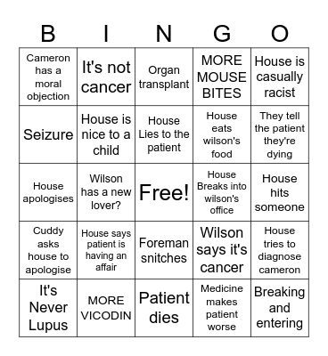 This Vexes Him Bingo Card