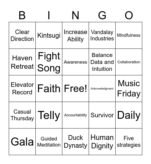 Saprea Bing Bingo Card